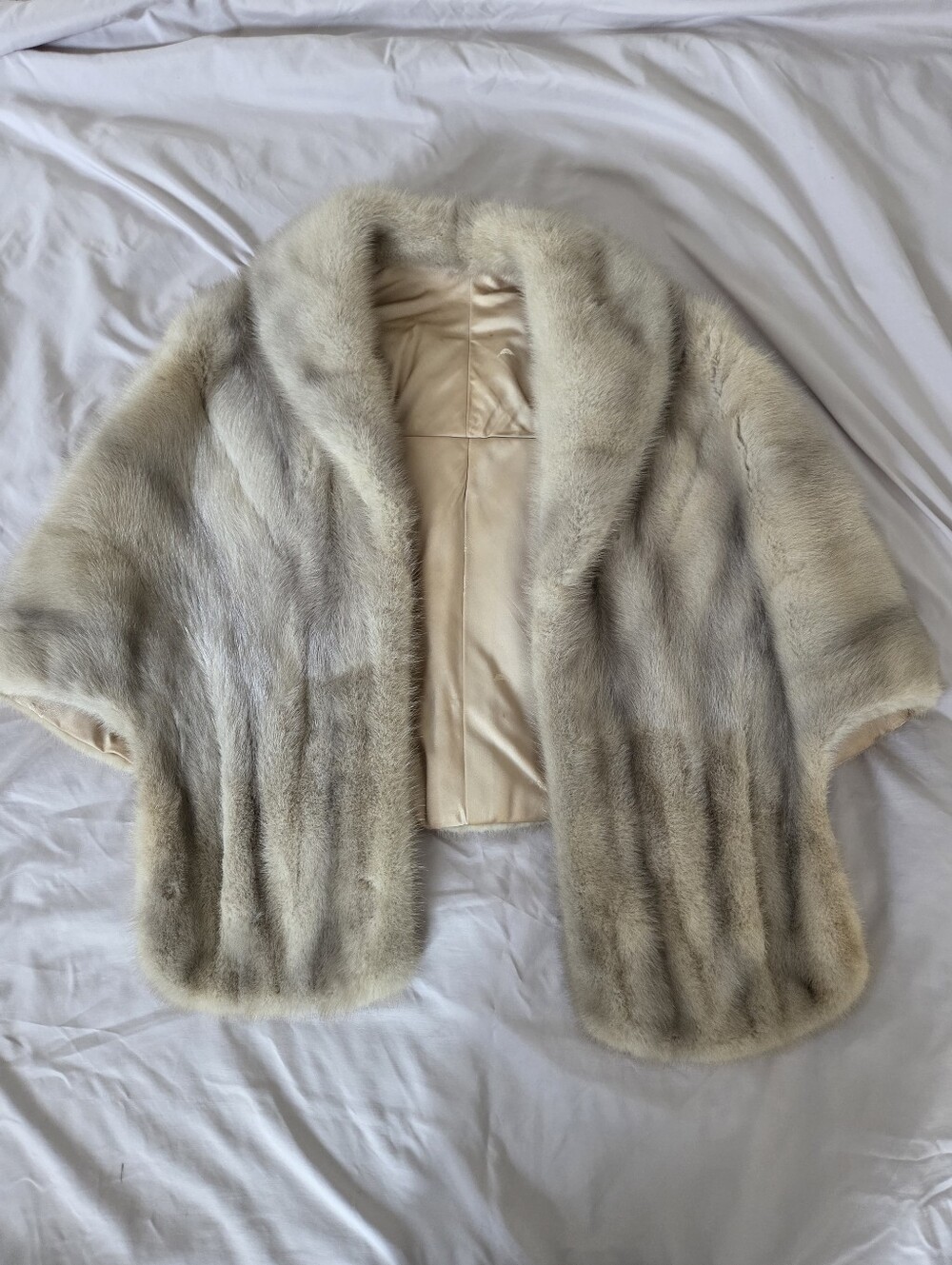 Vintage Mink Stole Blonde And Grey